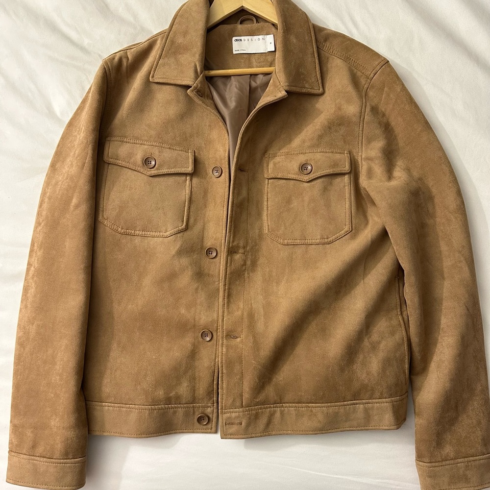 Faux Suede Harrington Jacket